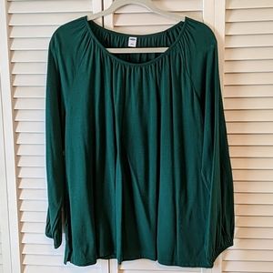 Old Navy Emerald Blouson Sleeve Top Size L NWT